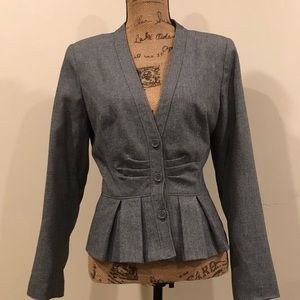 Grey Pleated Blazer